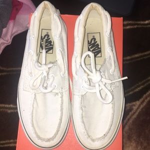 White slip on vans